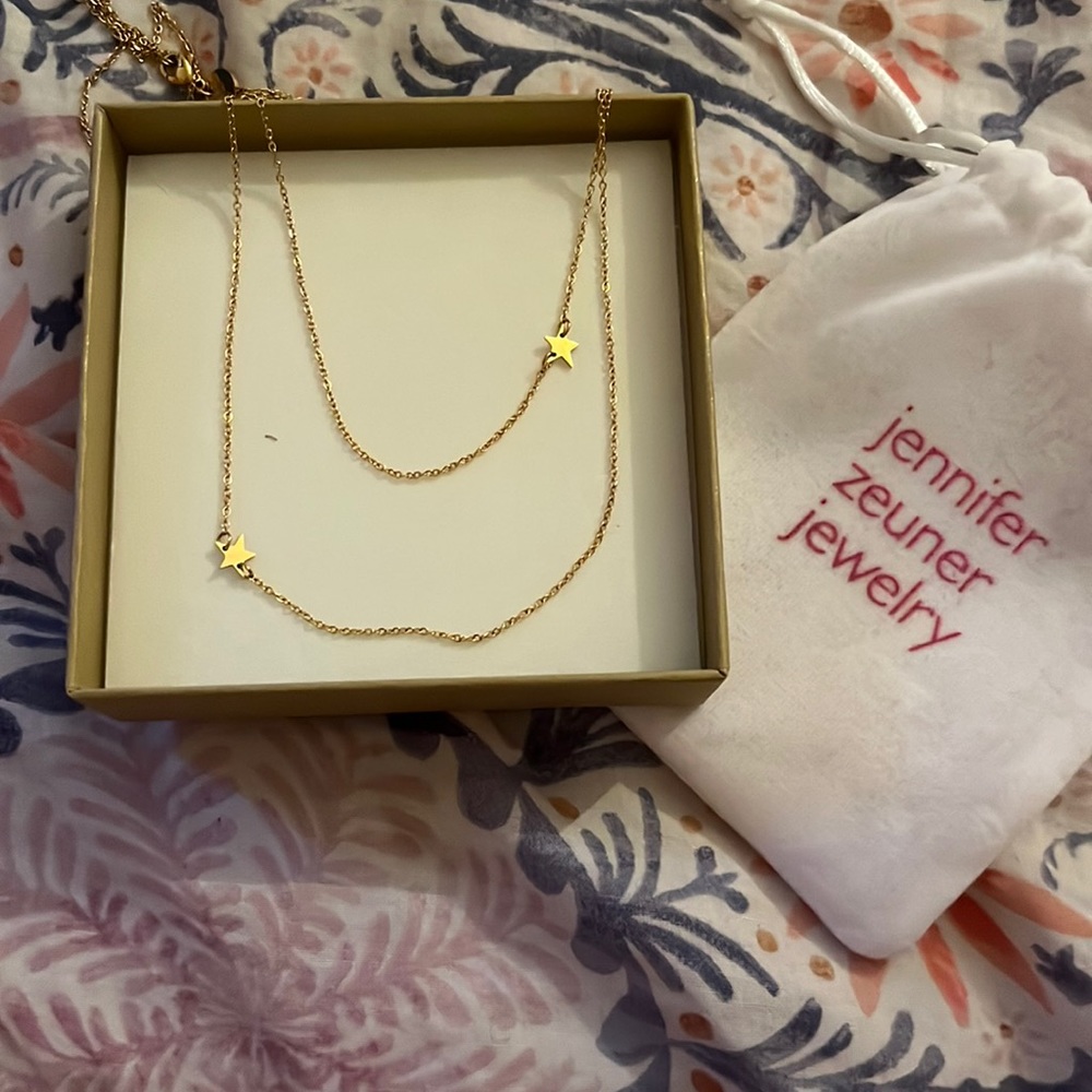 Jennifer Zeuner Gold Star Double Necklace